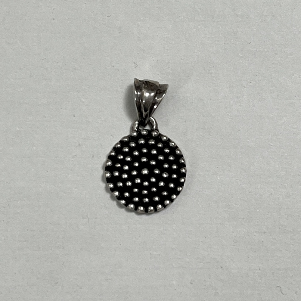 Spine Dot Pendant - Oxidized Sterling Silver